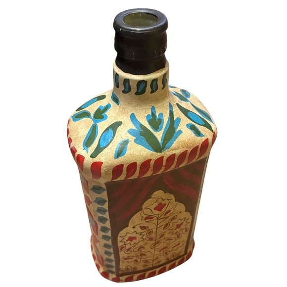 Don Romulo Mezcal Painted Tequila Glass 750ml Bottle Boho Folk Art Mexican - Picture 2 of 7